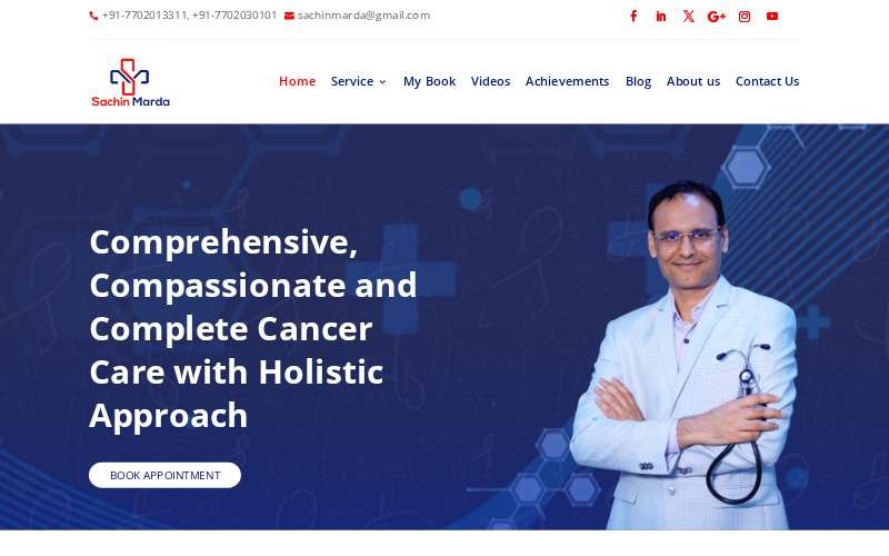 Dr. Sachin Marda website homepage screenshot