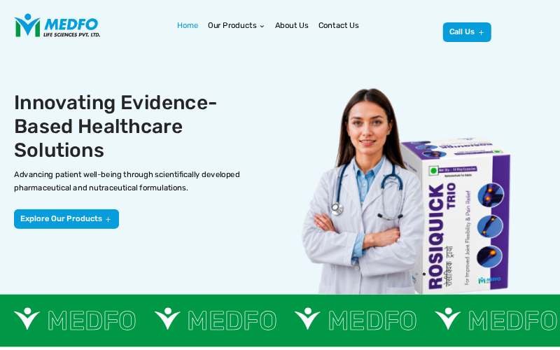 Medfo Life Sciences website homepage screenshot