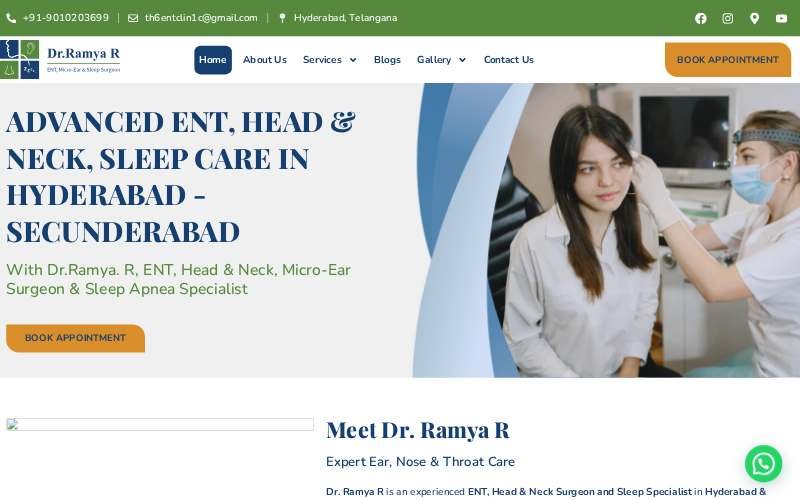 Dr. Ramya R website homepage screenshot